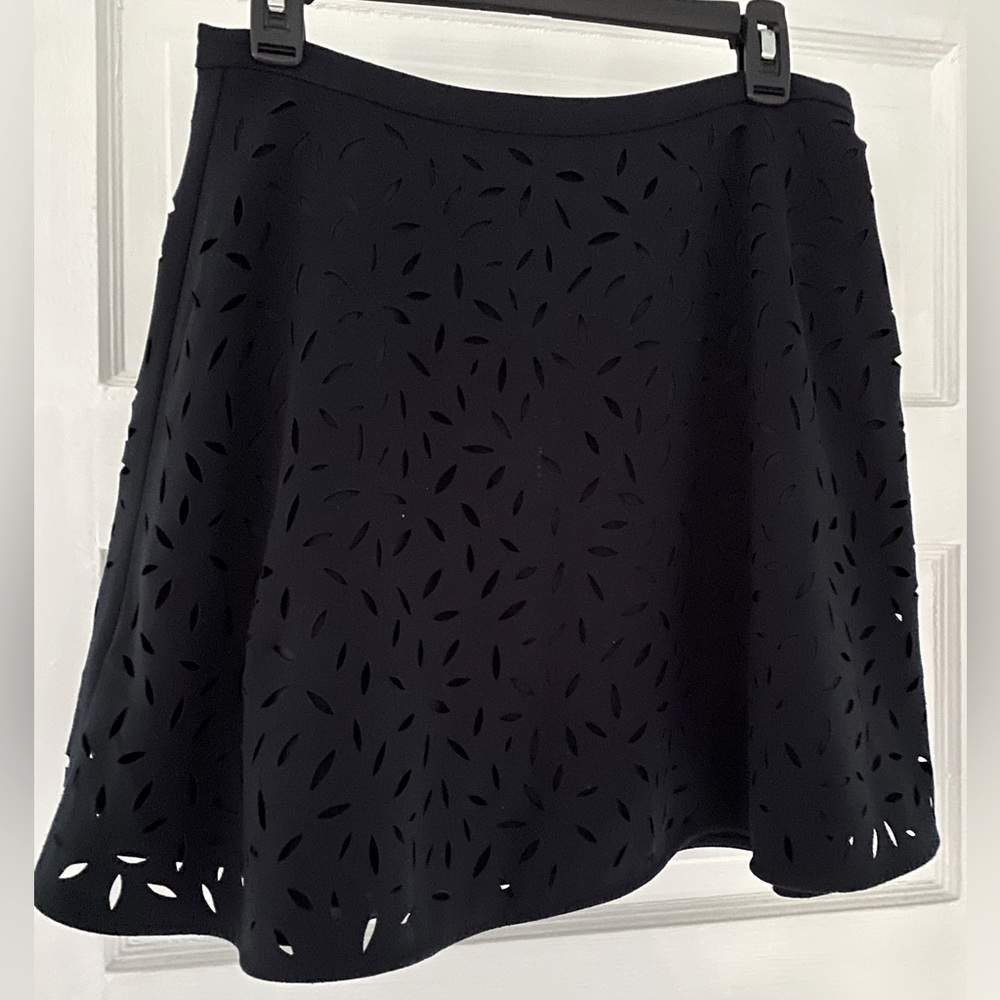 Navy Blue Mini Skirt Cutout Petals 4 Banana Republic